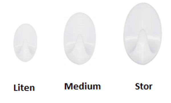 Limkrok Plast Hvit Medium (2 stk)